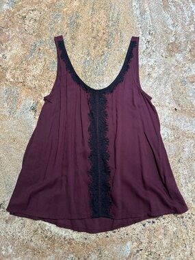 Aerie Lacy Burgundy Tank